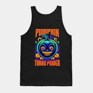 Pumpkin Turbo Power Twin Turbo Halloween Spooky Car Racing Tank Top